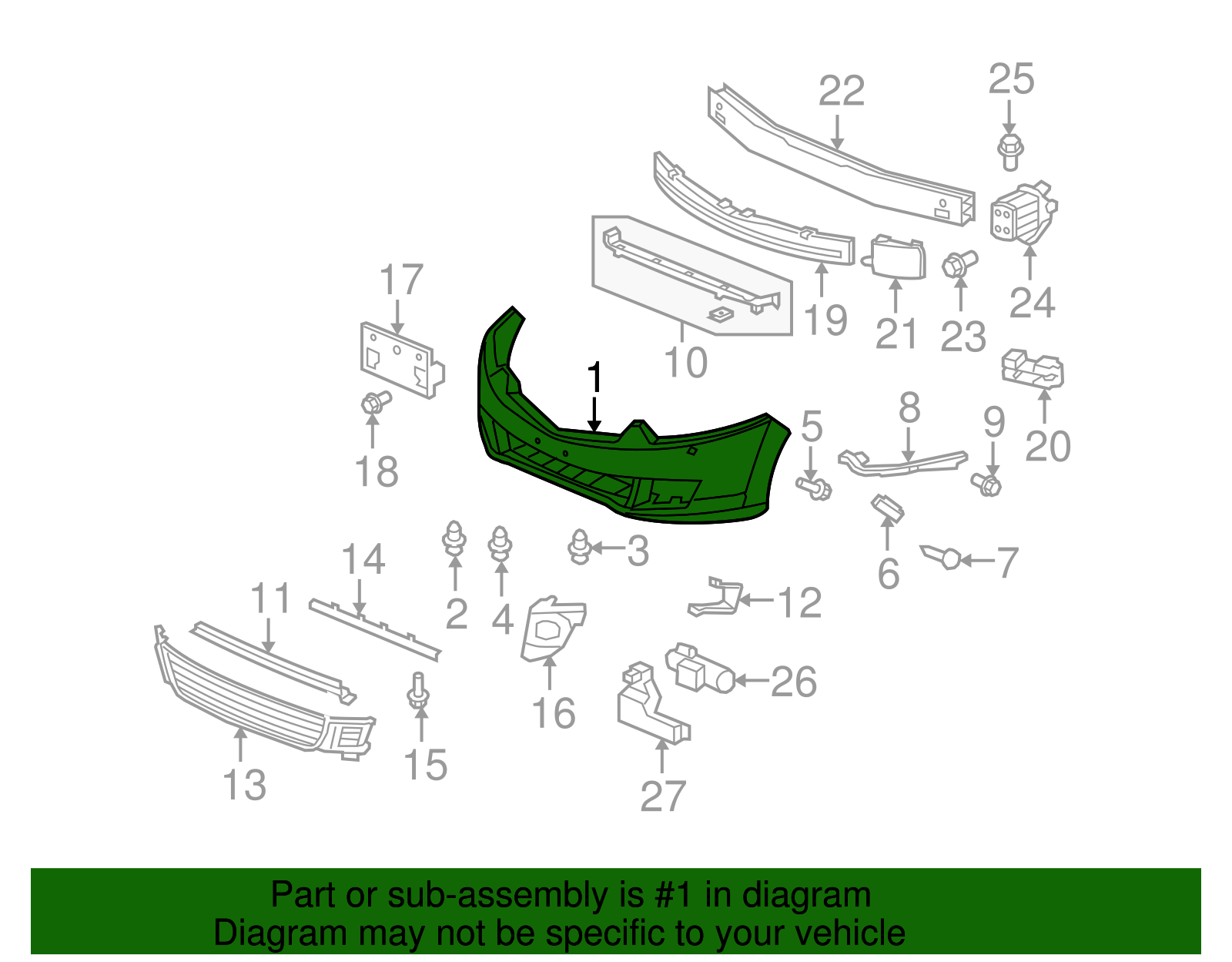 Genuine OEM Acura - Bumper Cover Part# 04711-TL2-A90ZZ | Acura Parts ...