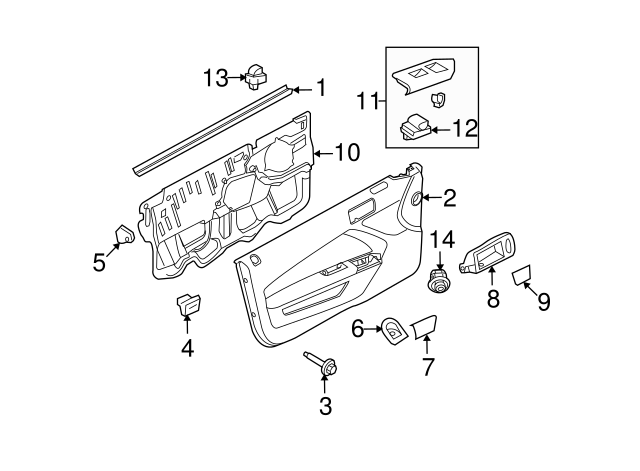 Ford Dealership 2012 Ford Mustang Door Trim Panel BR3Z