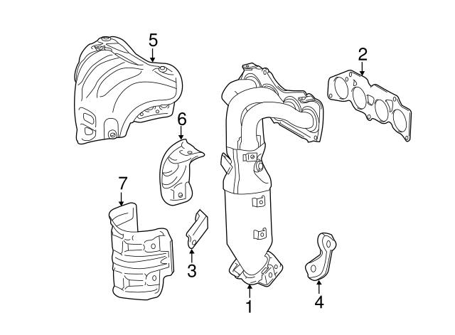 25051 0V030 Catalytic Converter With Integrated Exhaust Manifold 2012 2017 Toyota Camry 