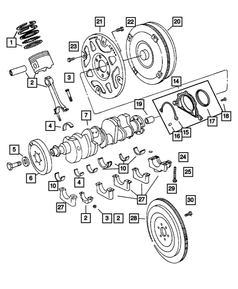 Crankshaft, Pistons and Torque Converter for 2004 Dodge Ram 2500 #0