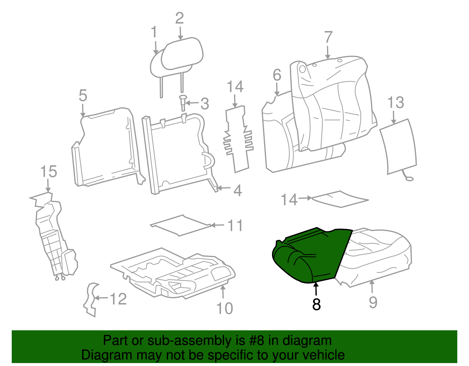 Driver Seat Cushion Pad - GM (88949376)