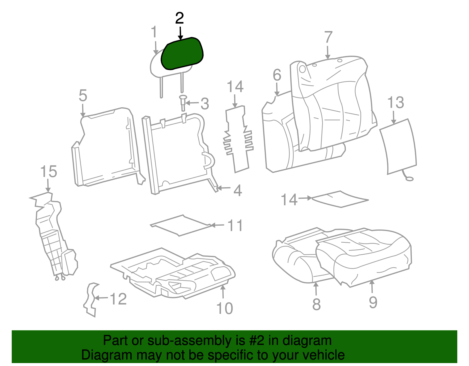 Light Cashmere Front Seat Head Restraint Cover - GM (89039537)