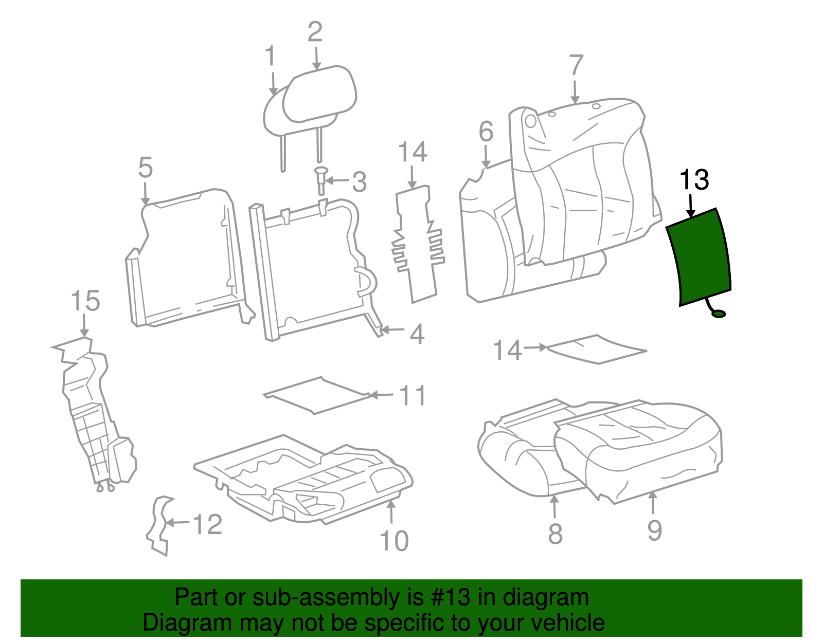 Front Seat Back Heater - GM (88949406)