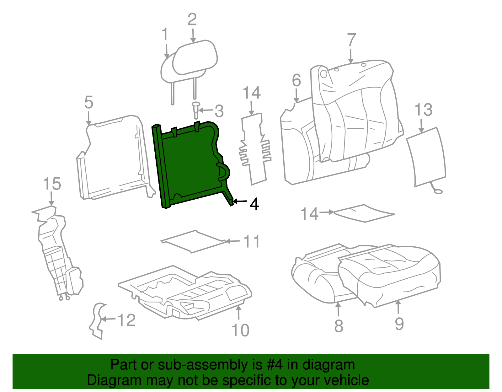 Seat Back Frame - GM (88949331)