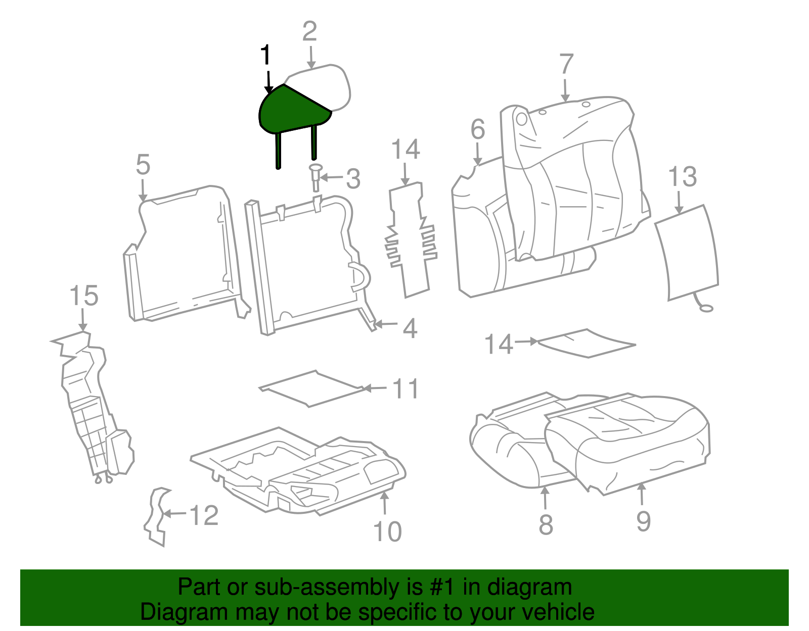 Headrest Pad - GM (88949526)
