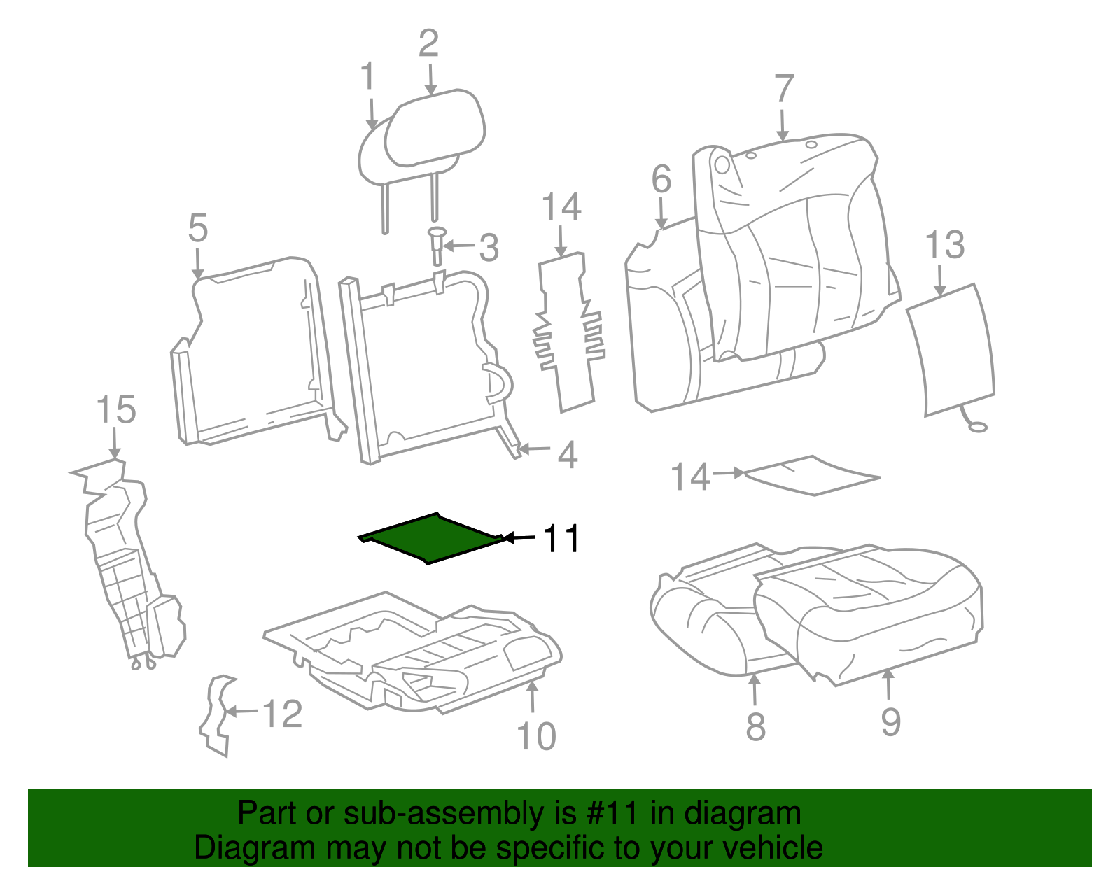 Front Seat Cushion Frame Support - GM (88948987)