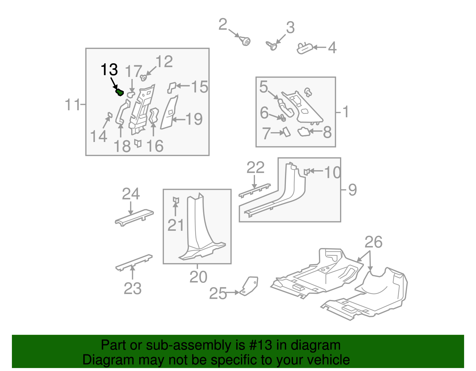 Windshield Pillar Trim Clip - GM (11562568)