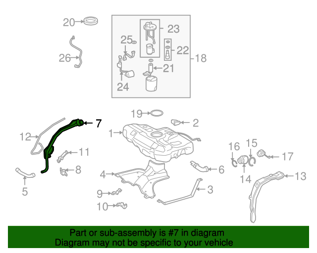 20092012 Toyota Corolla Fuel Filler Neck 7720112710 Toyota Parts Center