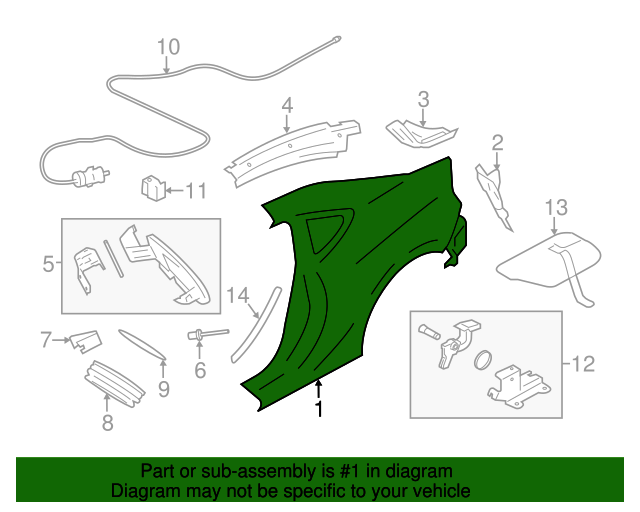 20132020 Subaru BRZ Quarter Panel 51439CA0109P Subaru Parts Store