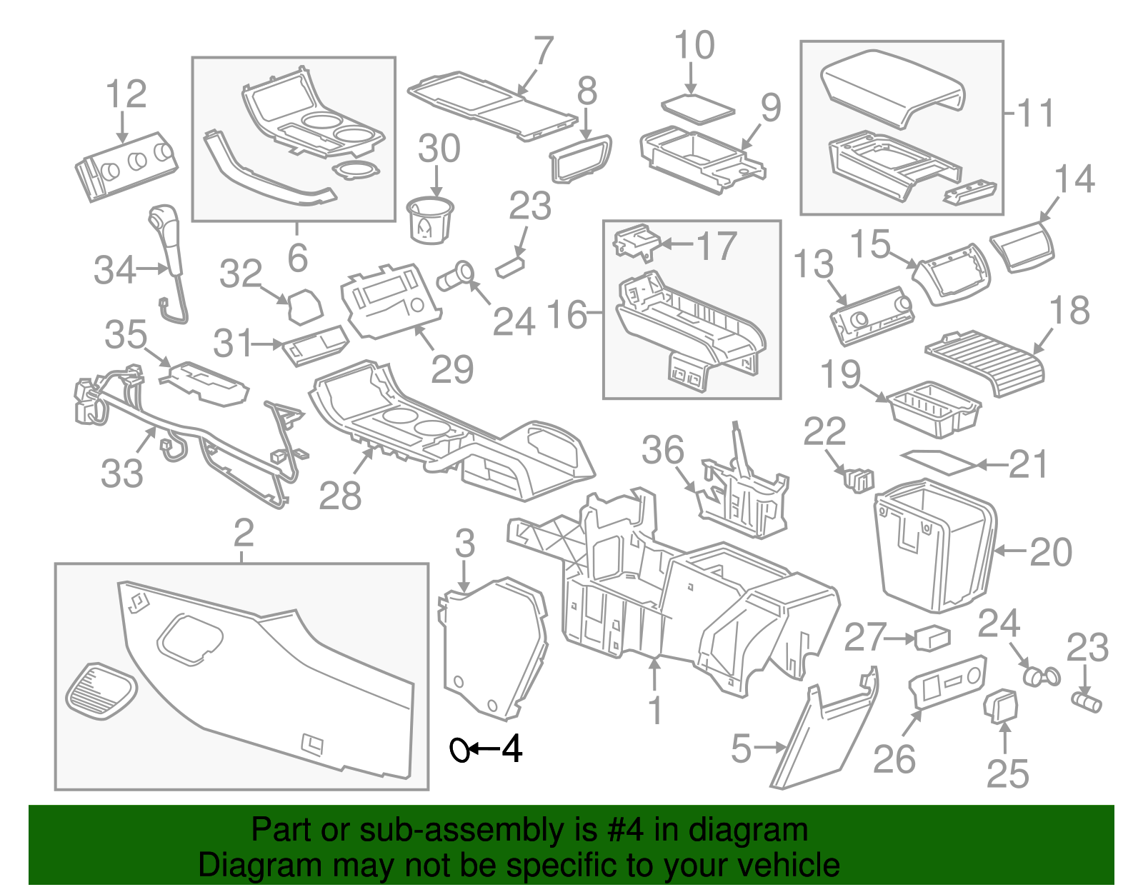 Ebony Front Floor Console Bolt Access Hole Cover - Buick (25748146)