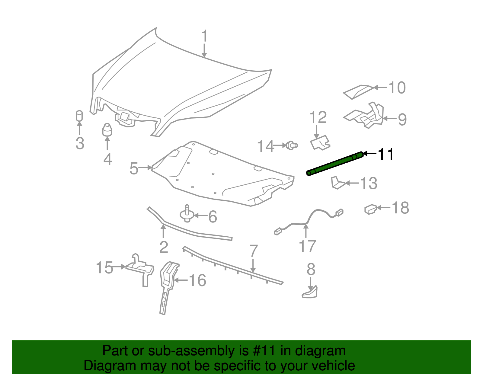 Hood Strut - GM (96661547)