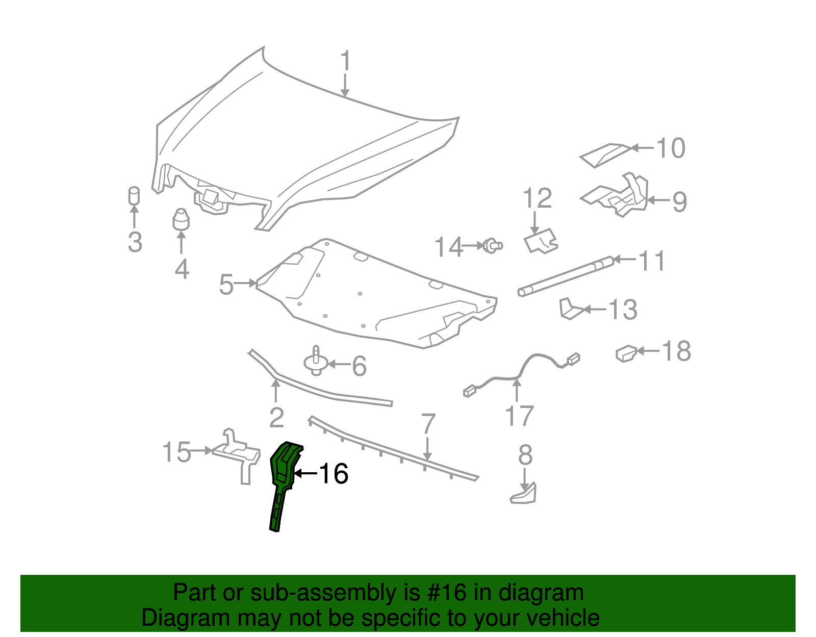 Hood Primary Latch Support - GM (96661525)