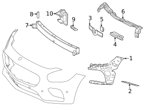 190-885-75-02 - Bumper Cover Support Rail 2018-2020 Mercedes-Benz AMG ...