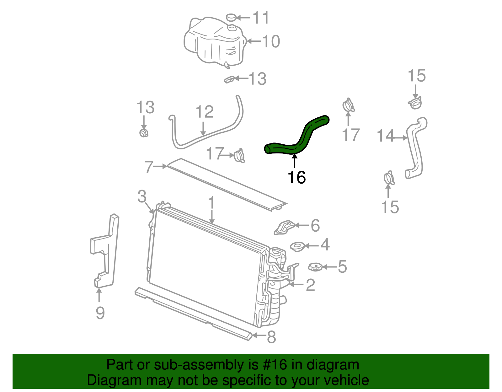 Radiator Outlet Hose - GM (25666930)