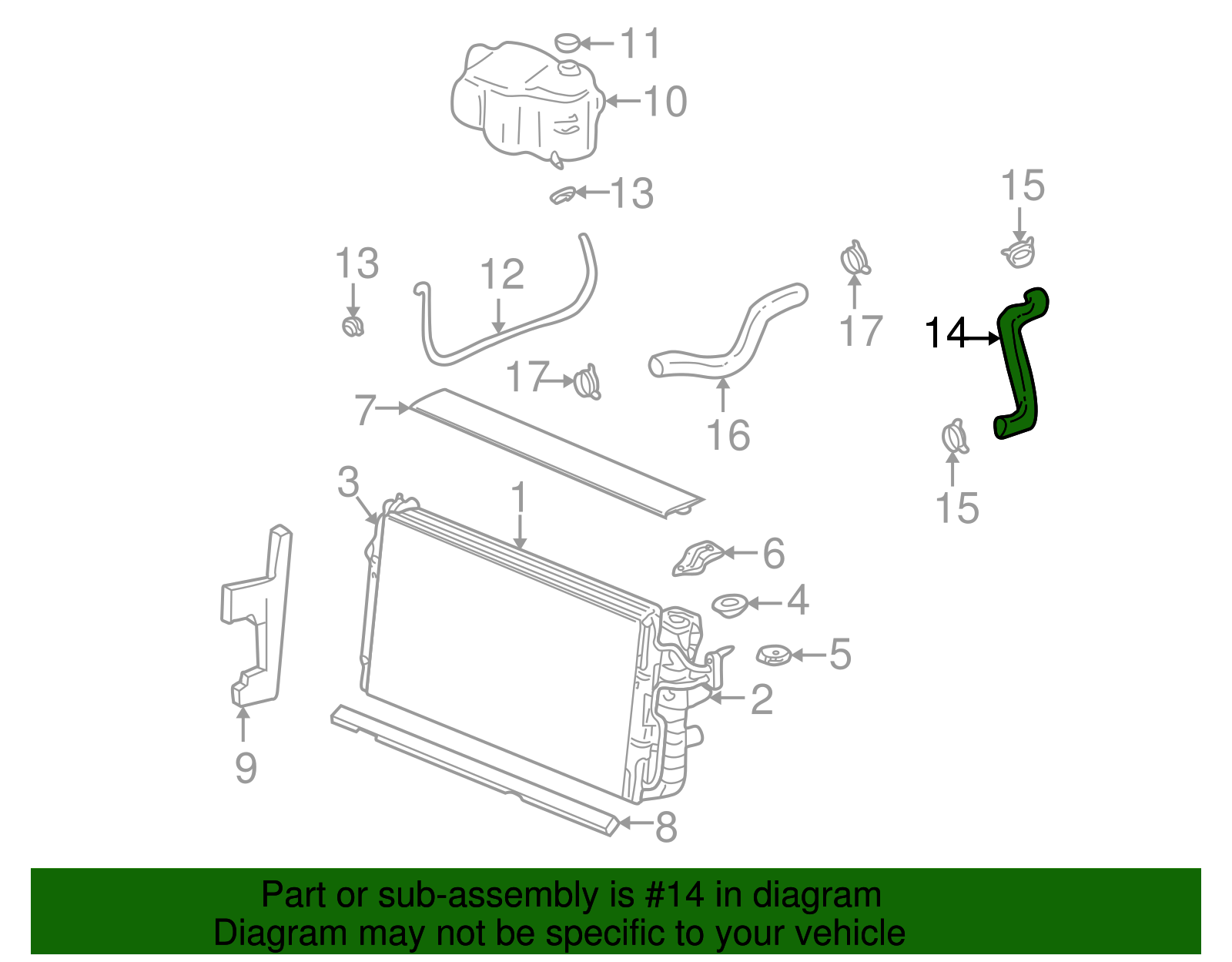 Radiator Inlet Hose - Buick (25721594)
