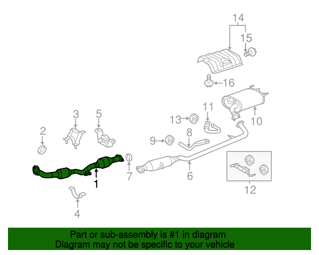 20062009 Toyota Front Pipe 174100H180 Toyota of Des Moines Parts