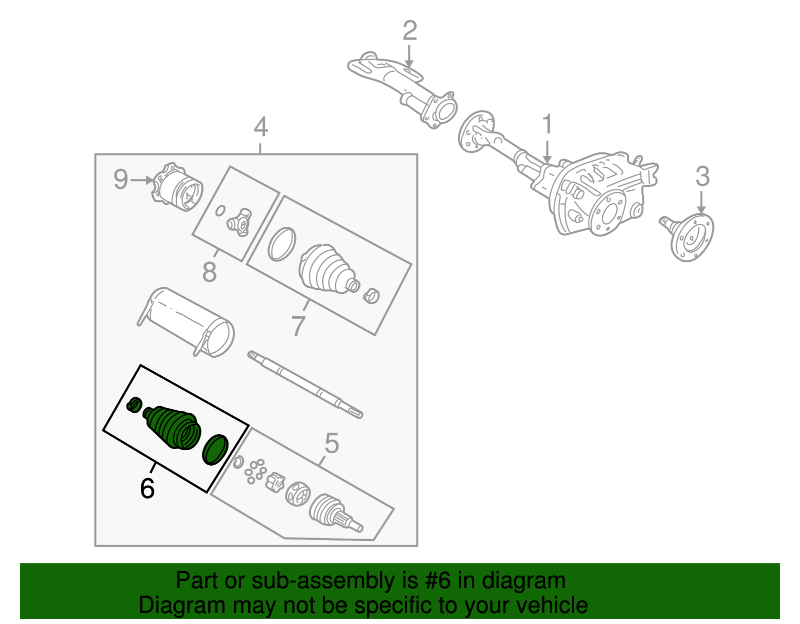 Front Wheel Half-Shaft Constant Velocity (CV) Boot Kit with Clamps and Ring (15868188)