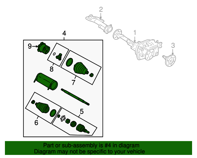 Front HalfShaft Kit with Shaft and Nut 85126785 GM Parts Online