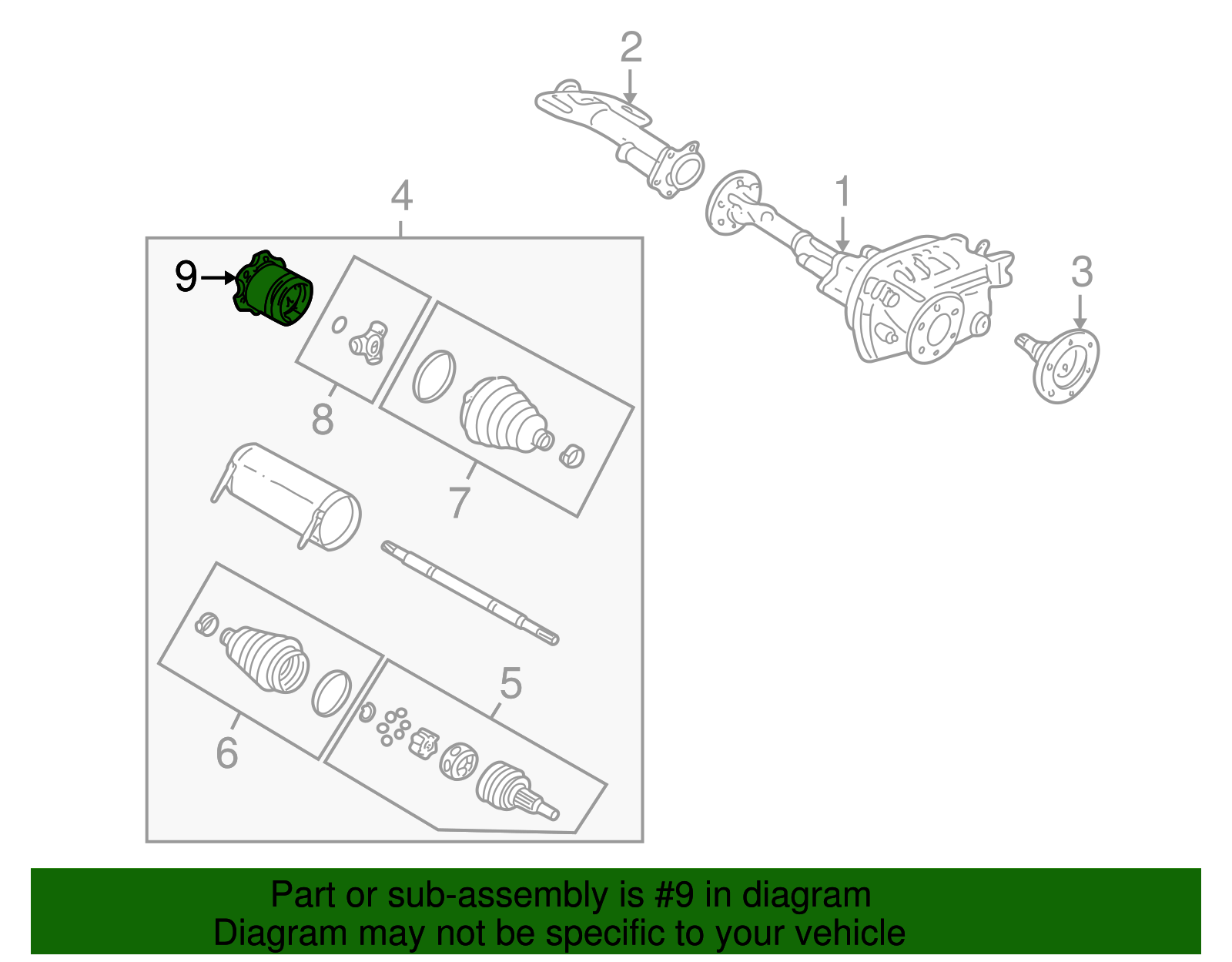 Front Wheel Half-Shaft Tri-Pot Joint - GM (15295246)