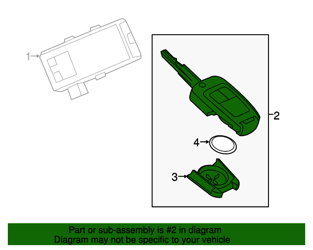 2016 Chevrolet Spark Door Lock and Ignition Lock Key 13579235 GM
