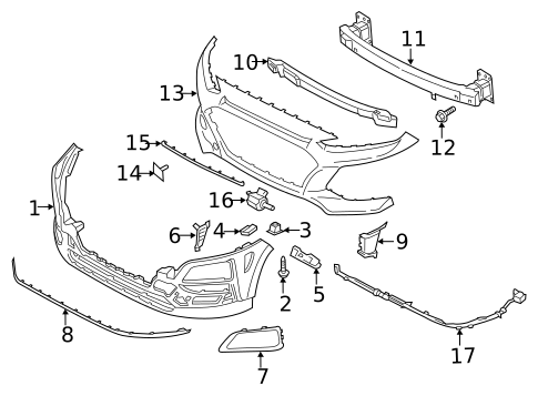 Hyundai Kona Front Bumper Grille Cover Set – Left & Right Bezel 2018-2021 – OEM