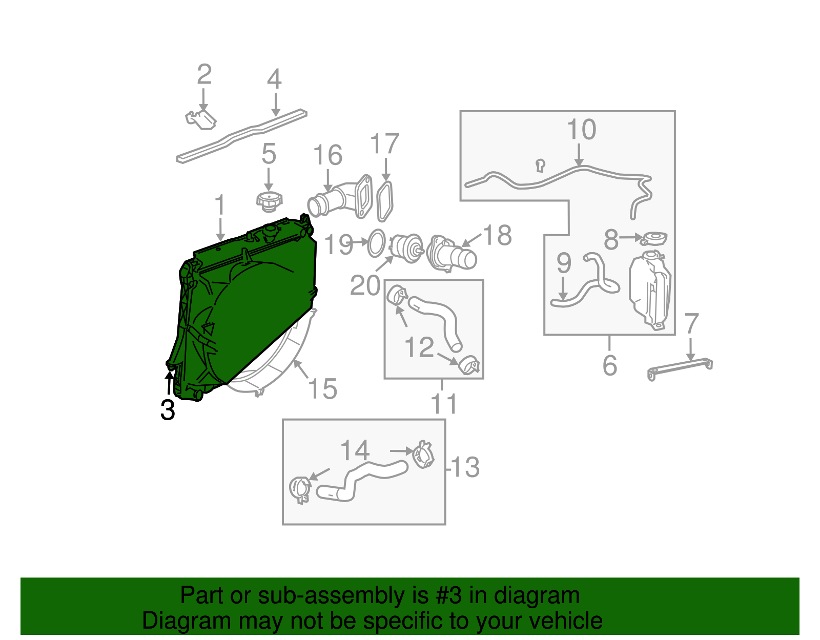 Passenger Side Mount Bracket (Radiator Side) - GM (89018400)