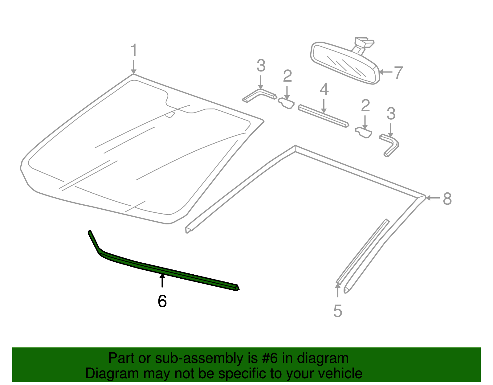 73128-TK6-000 - Windshield Seal 2009-2013 Honda Fit | Honda Parts Online