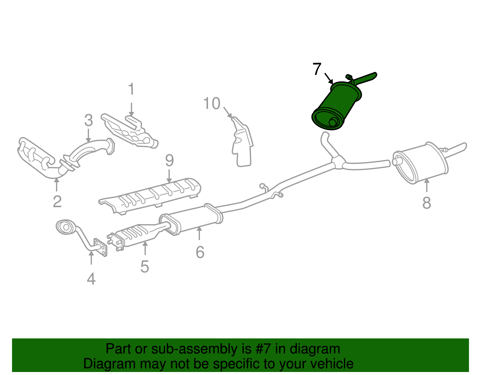 Muffler W/Tailpipe - GM (25657448)