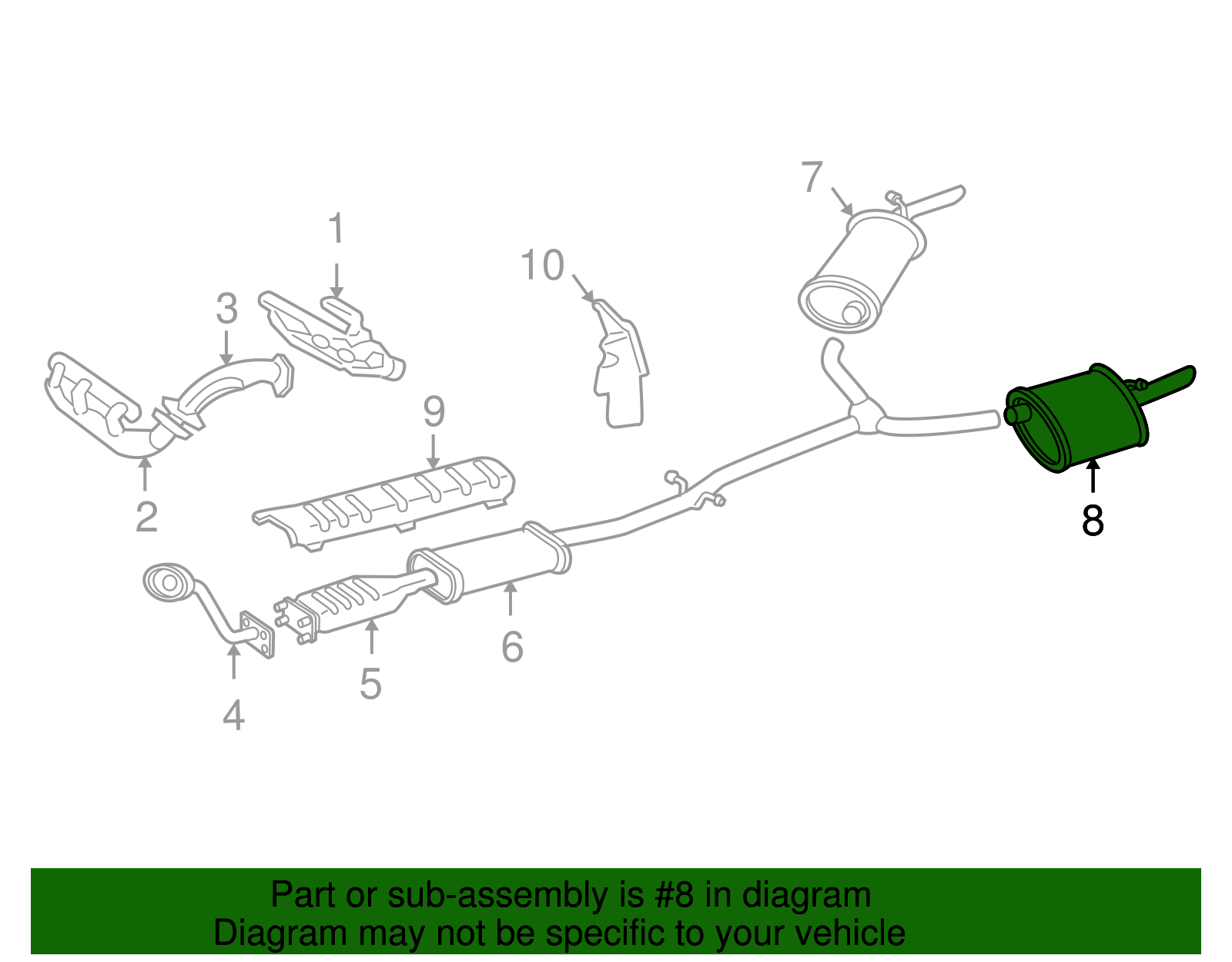 Muffler W/Tailpipe - GM (25657447)