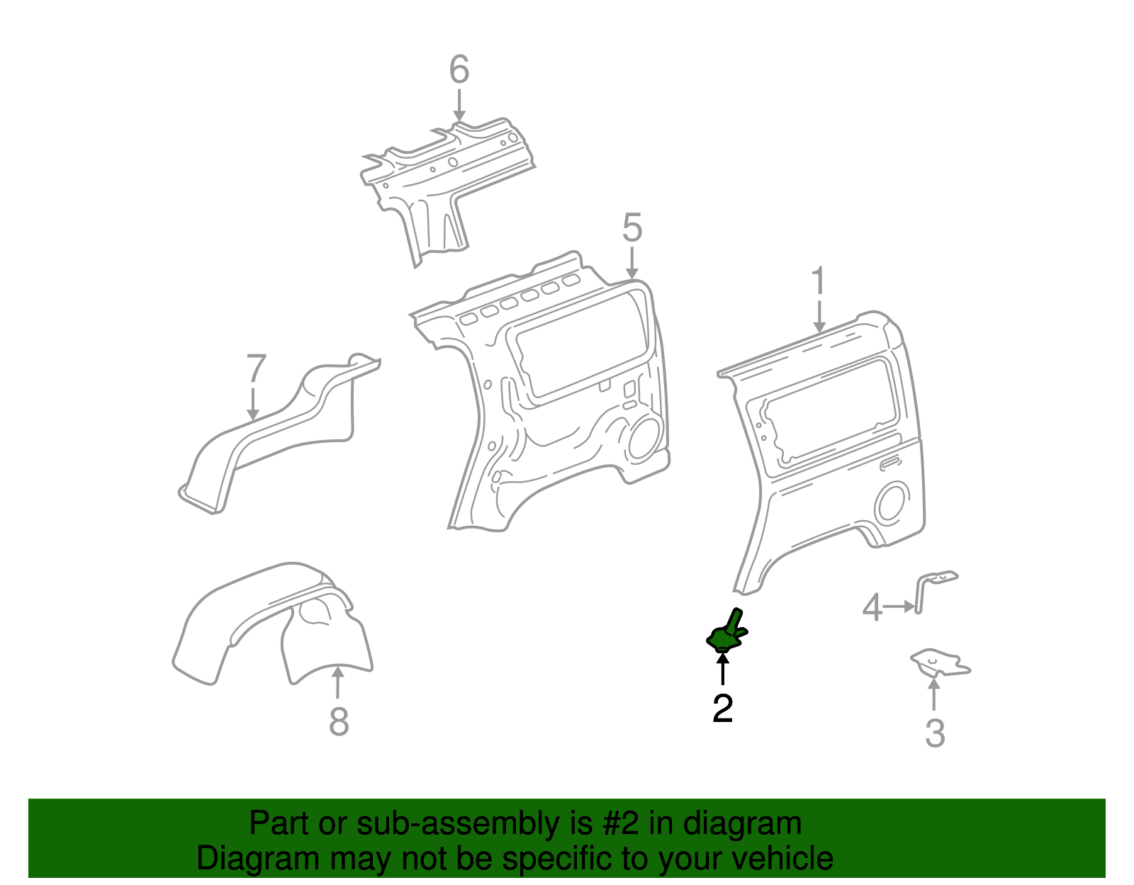 Insulator Assembly-S/D Opg Frm (Left-hand) - GM (25818910)