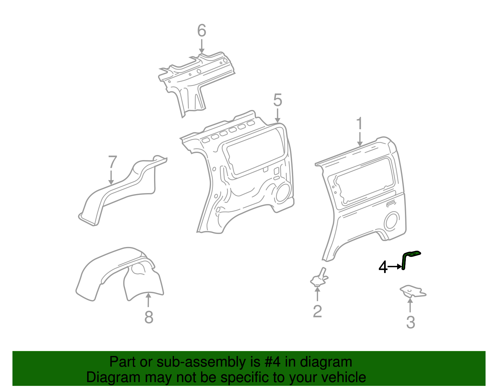 Baffle Assembly-Black Body Pillar Lower - GM (15072302)