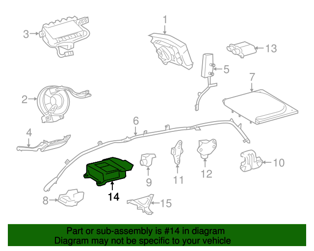 8917008150 Sensor Assembly Air Bag 20132016 Toyota Sienna OEM