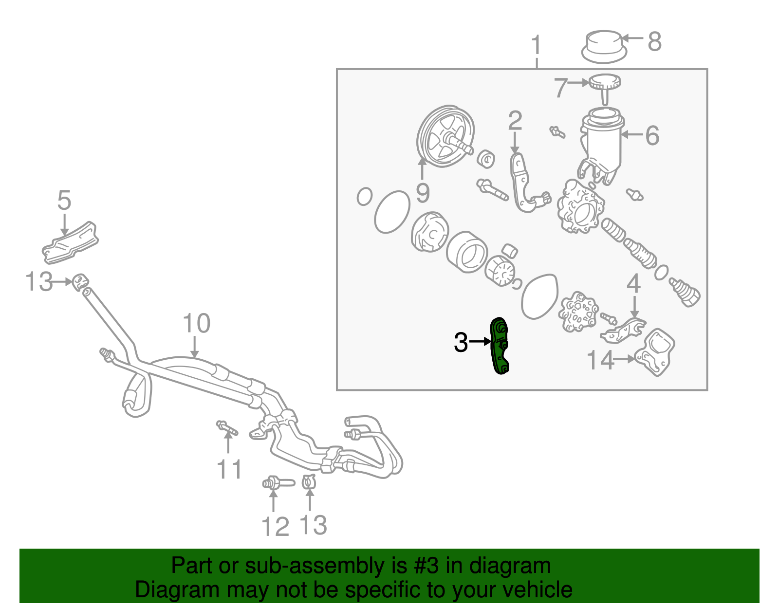 Power Steering Pump Rear Bracket - Scion (44442-52020)