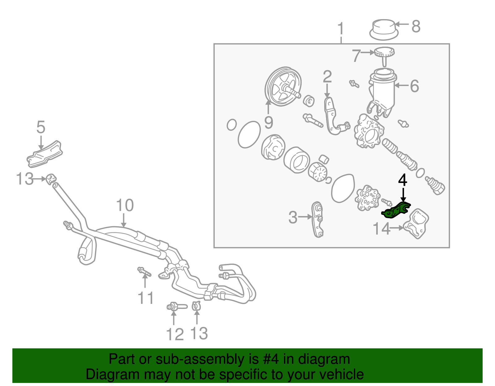 Power Steering Pump Mount Bracket - Scion (44444-52010)