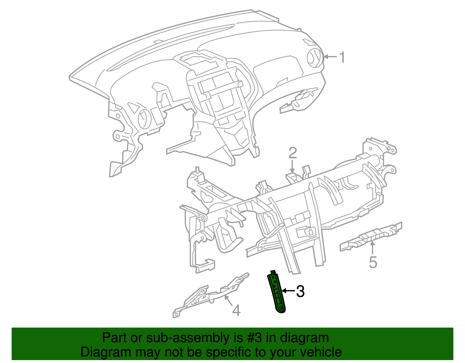 Instrument Panel Tie Bar Bracket - GM (96886613)
