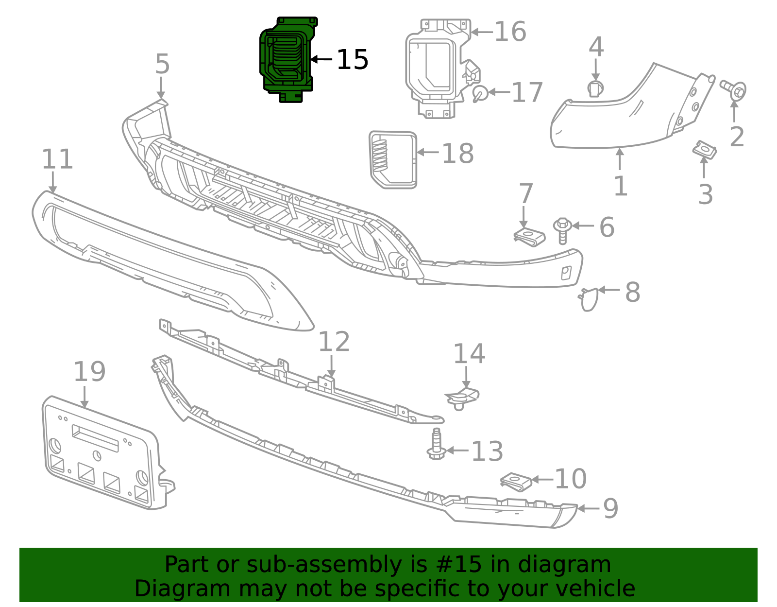 Front Driver Side Fog Lamp Bezel - GM (84392033)