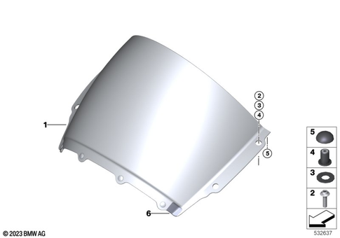 Motorcycle Trim Section, Windshield for 2024 BMW-Motorrad M 1000 