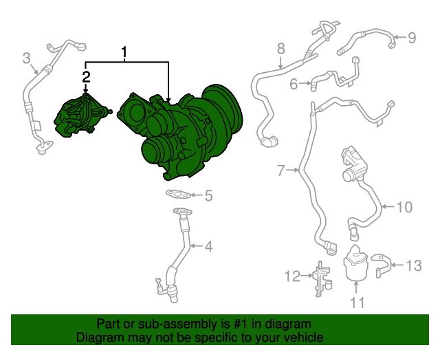 11659494375 - 2016-2021 BMW Turbocharger (11-65-9-494-375) | BMW 