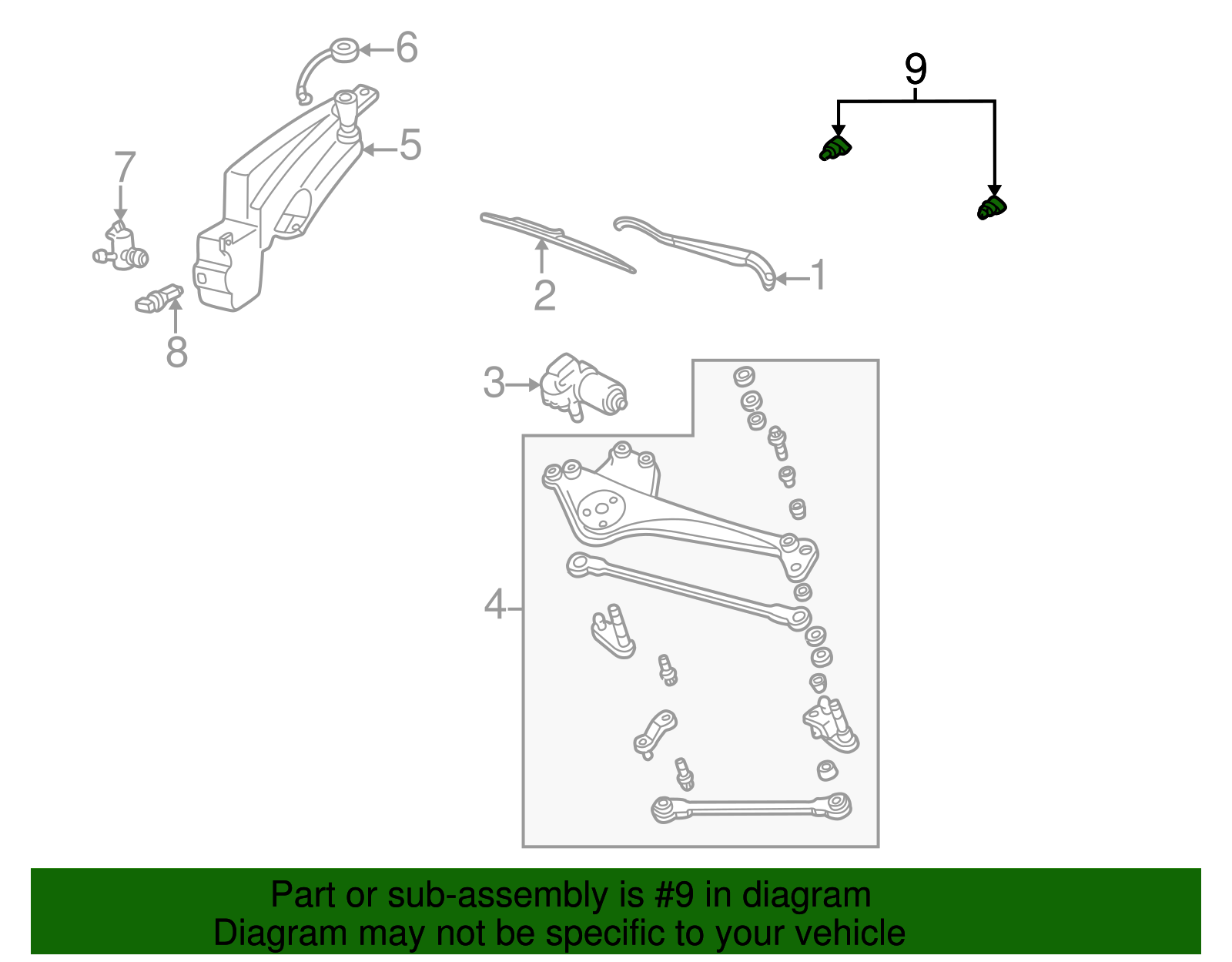 Washer Nozzle - Ford (YF1Z-17603-AAA)