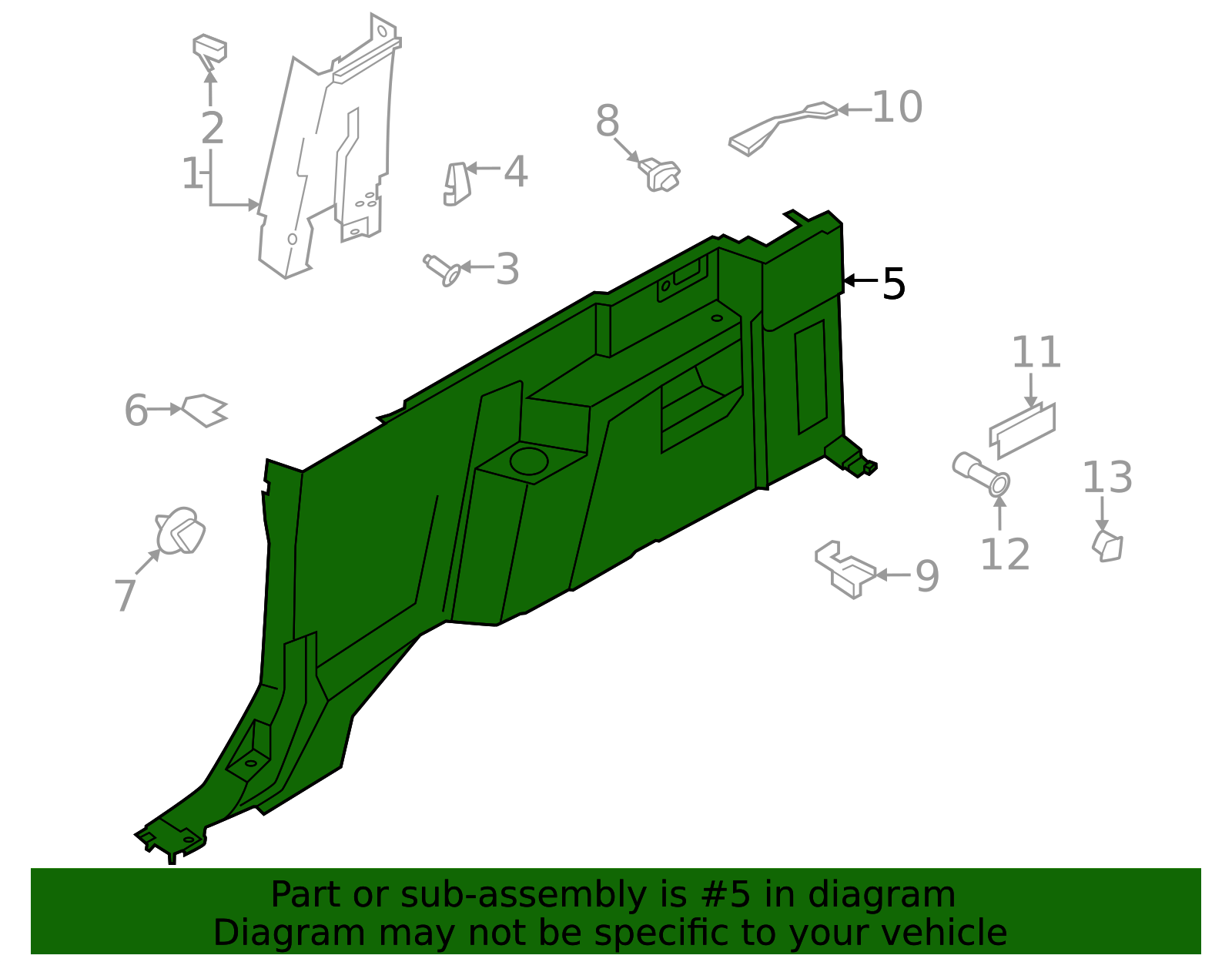 2021-2024 Ford Bronco Quarter Trim Panel M2DZ-9831012-BD