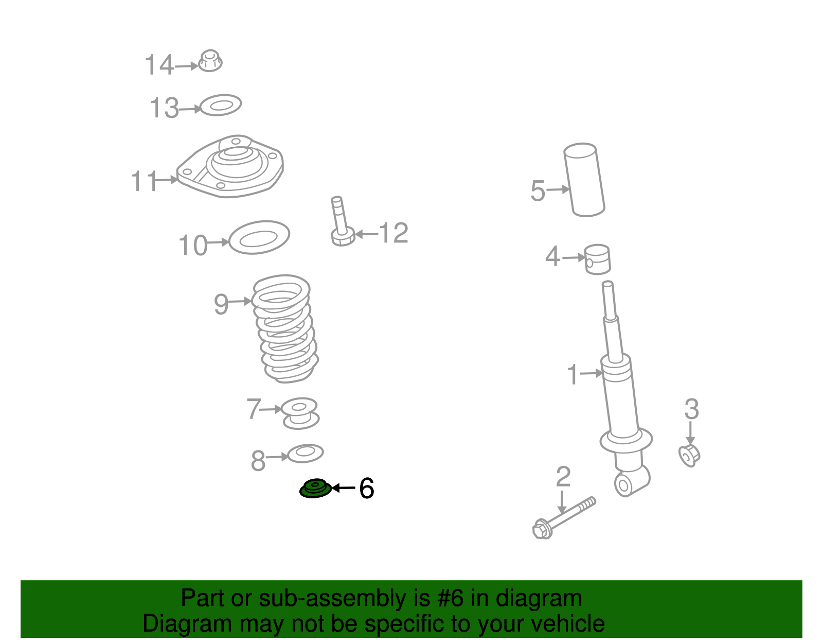 Rear Shock Absorber Bumper Seat - GM (92227681)