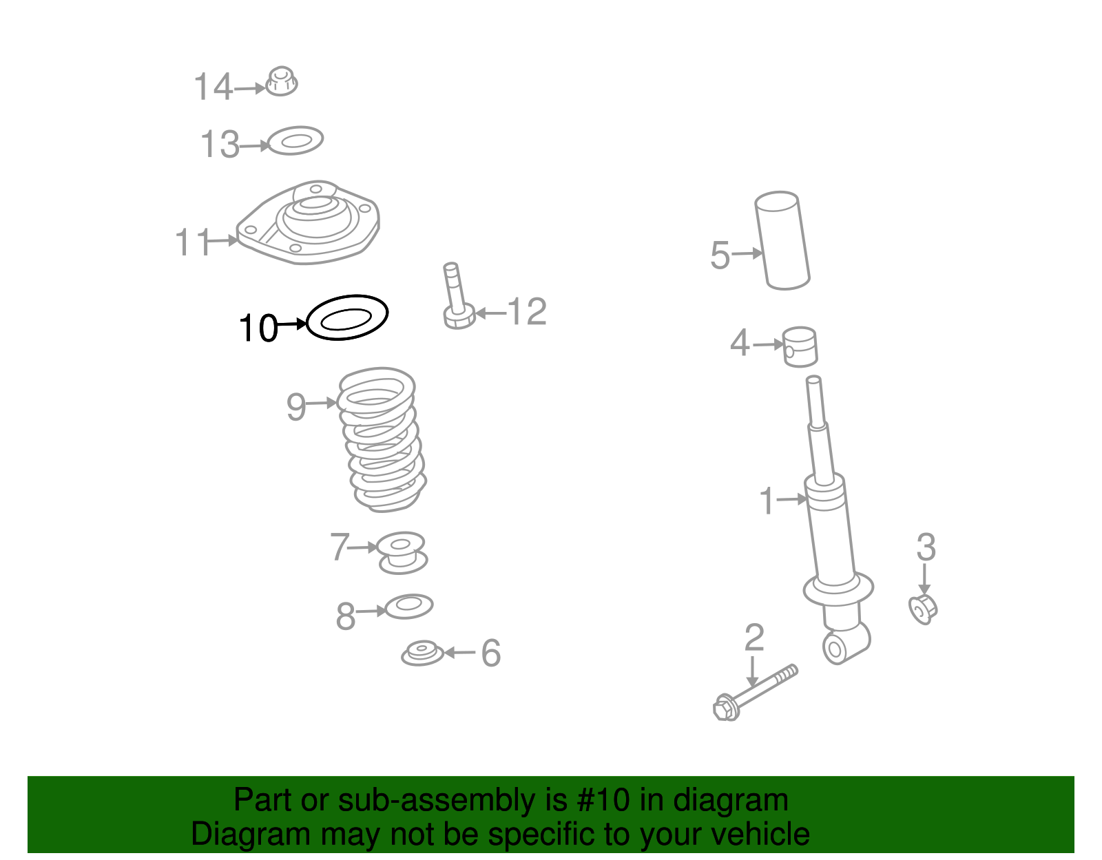 Rear Spring Upper Insulator - GM (92252103)
