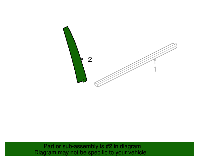 20122016 Chevrolet Passenger Side Rear Door Window Molding 95492677