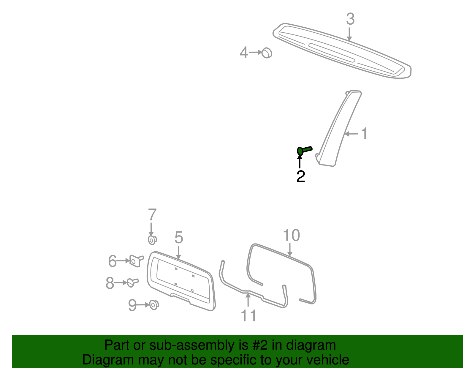 Liftgate Glass Bump Stop - GM (11562552)
