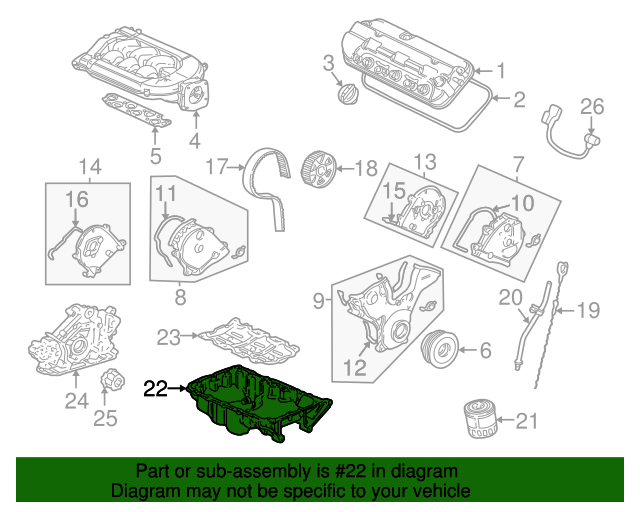20032006 Acura MDX Oil Pan 11200RDJA00 OEM Parts Online