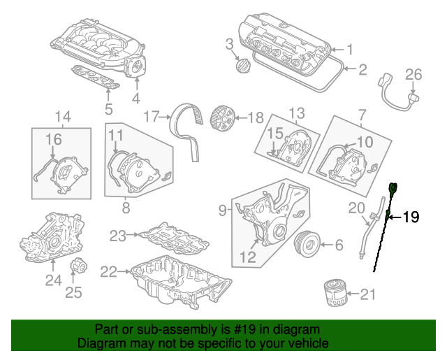 Genuine OEM Acura Dipstick, Oil Part 15650P8AA01 Acura Parts For Less