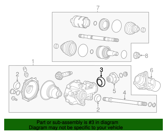 19972020 GM Front Differential Drive Pinion Gear Seal **Requires to Order Nut 88891763