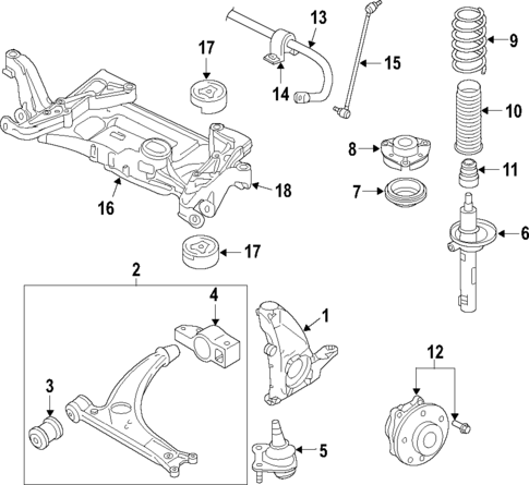 Front Suspension for 2011 Volkswagen Tiguan Euro Parts 4 Less