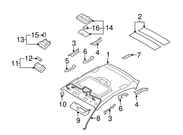 Right Genuine Hyundai 85202-2L440-4W Sun Visor Assembly Right Genuine Hyundai 85202-2L440-4W Sun Visor Assembly