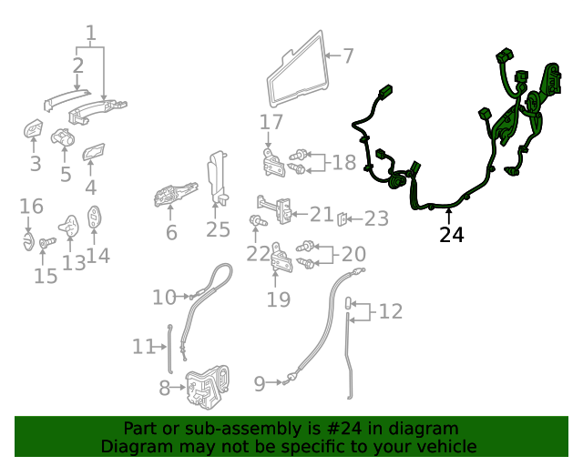 20212022 Cadillac XT6 Front Driver Side Door Wiring Harness 84883025